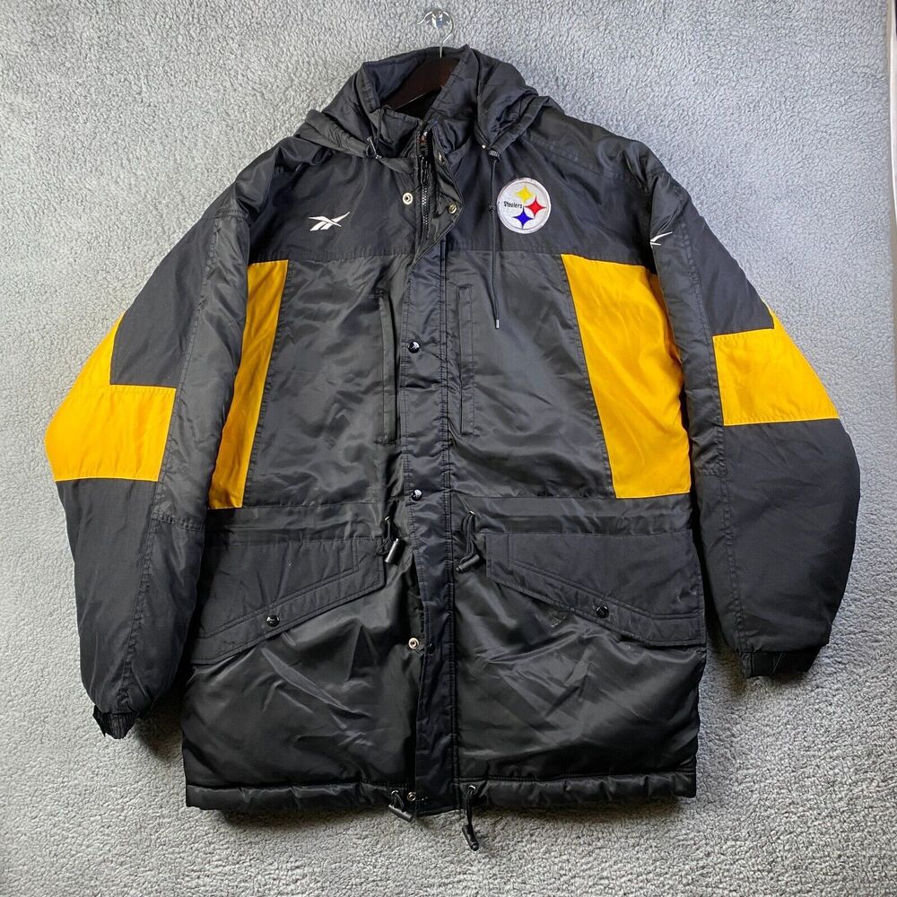 Steelers Proline Starter Jacket Reebok NFL insulated Jacket Parka Size XL